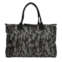 Kuber Industries Camouflage Print Rexine Shopping Bags/Grocery Bag for Carry Grocery, Fruits, Vegetable with Handles Pack of 2 (Black) 54KM4022