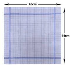 Kuber Industries Handkerchiefs|Sweat Absorbent Check Print Soft Cotton Hankies for Man,Boys & Wicking Sweat from Hands,Face,Set of 6 (White)