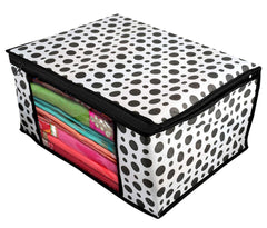 Kuber Industries Saree Covers With Zip|Saree Covers For Storage|Saree Packing Covers For Wedding|Pack of 3 (Black & White)