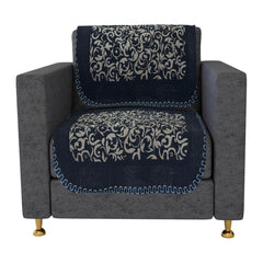 Heart Home Sofa Cover | Velvet 5 Seater V.V Sofa Covers | Couch Cover for Home Décor | Reversible Sofa Cover for Hall | Bari Flower Sofa Cover for Living room | Brown