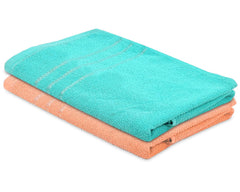 Heart Home Super Soft, Fluffy, Absorbent Cotton Baby, Kids Bath, Face Towel Perfect for Daily Use, 19"x38"- Pack of 2 (Blue & Peach)