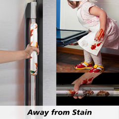 Kuber Industries Fridge Top Cover & Handle Cover Set | Fridge Top & Handle Cover Set | Refrigerator Cover & Handle Cover Combo Set | Leaf Kniting Fridge & Handle Cover | Cream