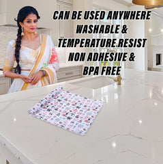 Heart Home Shelf Liner | EVA Kitchen Cabinet Shelf Mat | Anti-Slip Bathroom Mat | Fridge Mat | Red Coffee house Wardrobe Mat | 10 Meter | White