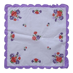 Kuber Industries Handkerchiefs|Multicolored Floral Print Cutwork Soft Cotton Hankies for Woman,Girls & Wicking Sweat from Hands,Face,Set of 12 (Multicolor)