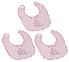 Heart Home Unisex Baby Cotton Super Bib, Baby Bib, Washable, Stain And Odor Resistant-Pack of 3 (Pink)-HS43HEARTH25504