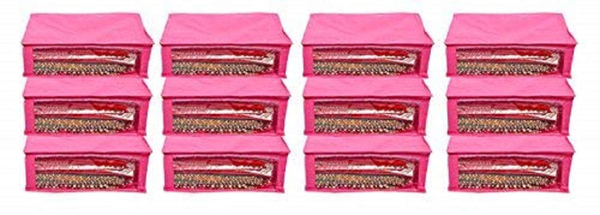 Kuber Industries 12 Piece Non Woven Saree Cover Set, Maroon
