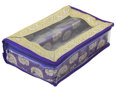 Heart Home Multipurpose Carry Design Laminated 2 Rod Bangle Box/Organizer/Case With Tranasparent Top (Purple)-47HH053