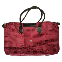 Kuber Industries Multiuses Check Print Rexine Shopping Bags/Grocery Bag for Carry Grocery, Fruits, Vegetable with Handles (Maroon) 52KM3984