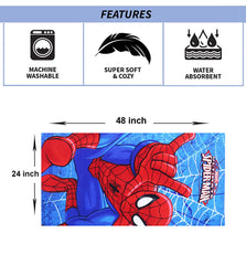Heart Home Marvel Spiderman Kids Bath Towel|Soft Cotton Towel for Kids|Sides Stitched Baby Towel|400 GSM Toddler Bath Towel|24x48 Inch|Pack of 3 (Red)