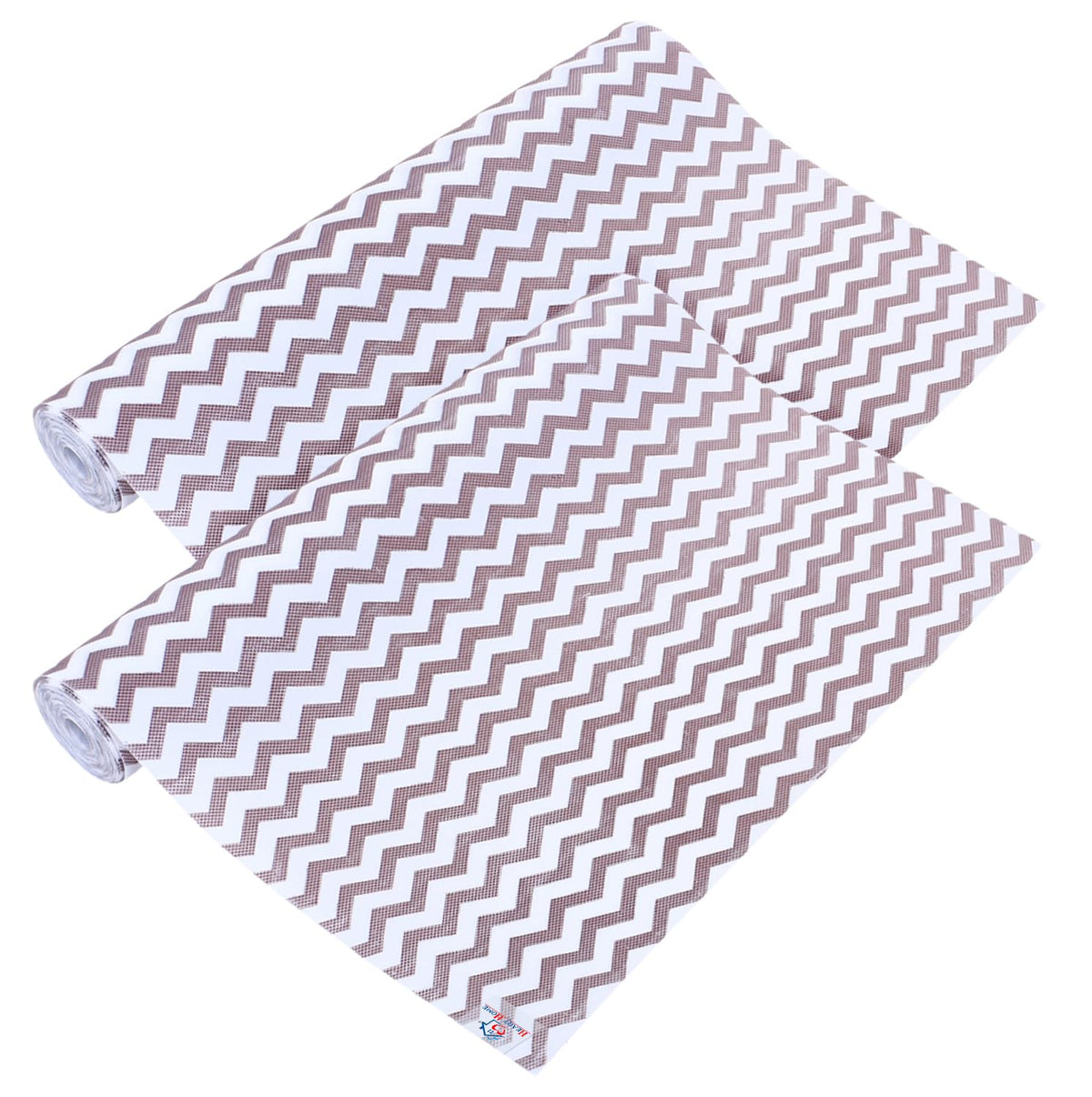 Heart Home Shelf Liner | EVA Kitchen Cabinet Shelf Mat | Anti-Slip Bathroom Mat | Fridge Mat | Table Mat | Zig Zag Design Wardrobe Mat | 3 Meter | Pack of 2 | Brown