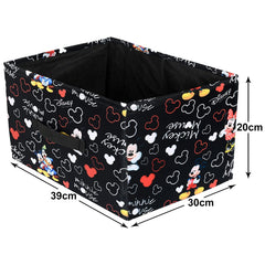 Heart Home Non-Woven Mickey Mouse Print Flodable Drawer Storage/Storage Box For Home Decor (Black) 54HH4220.