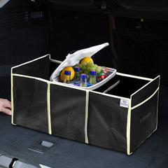 Heart Home Car Trunk Organizer for SUV,Truck, Auto, Minivan, Home, Expandable Large Capacity, Sturdy Cargo Trunk Storage Organizer (Black)