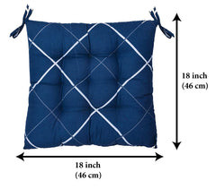 Kuber Industries Chair Pad|Chair Cushion Pad|Chair Cushion with Ties|Pack of 2 (Blue)