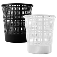 Kuber Industries Mesh Design Plastic Dustbin/Garbage Bin, 5Ltr.- Pack of 2 (Black & White)-47KM0790