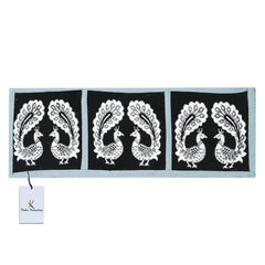 Kuber Industries Black & Grey Cotton Fridge Top Cover (Peacock Design) (FC05), Multi, Standard (FRIDGEKIFC05)