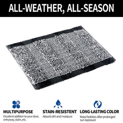 Kuber Industries Door Mat | White Cut Loop Doormat | Microfiber Entrance Mat | Entry Doormat | Office Entrance Door Mat | Door Mat for Home | Door Mat for Living | Pack of 2 | Gray