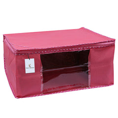 Kuber Industries 12 Piece Non Woven Saree Cover Set, Pink,Large Size -CTKTC6412