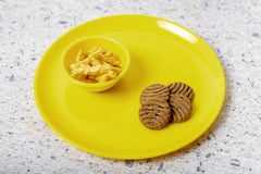 Heart Home Round Plastic Microwave/Dishwasher Safe Dinner Plates Set for Families, Parties, Daily Use, Set of 12 (Green)