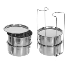 Heart Home 4 Inner Stainless Steel Tiffin Box for Office, School, College and Travelling (Cream)-HHEART15293, Standard