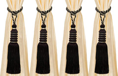 Kuber Industries Polyester 4 Pieces Curtain Tie Back Tassel Set (Brown) -CTKTC12873