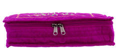 Kuber Industries Cotton Jewellery Kit with 2 Large and 4 Small Pockets with 2 Extra Pocket, Pink