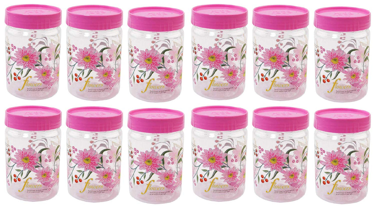 Kuber Industries 12 Piece Plastic Container Set, 500ml, Pink