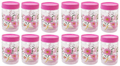 Kuber Industries 12 Piece Plastic Container Set, 500ml, Pink
