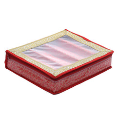 Kuber Industries Brocade Hardboard 2 Pieces Four Rod Bangle Box (Red) - CTKTC22895