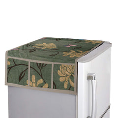 Kuber Industries Leaf Design PVC Fridge Top Cover - Green