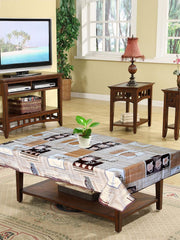 Kuber Industries Kettle Print PVC Center Table Cover/Table Cloth for Home Decorative Luxurious 4 Seater, 60"x36" (Cream) 54KM4265