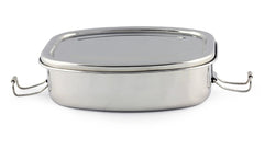 Kuber Industries Rectangular Shape Stainless Steel Lunch Box, Silver (Steellunch11)