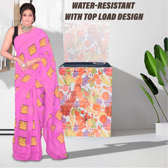 Heart Home Washing Machine Cover | Fruit Print Washing Machine Cover | PVC | Top Load Semi-Automatic Washing Machine Cover | Multi