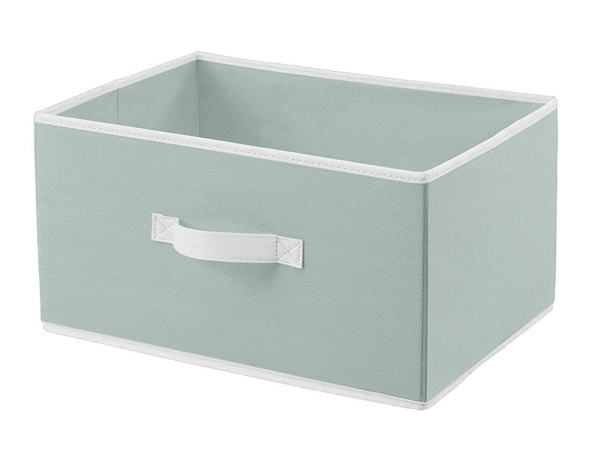 Kuber Industries Drawer Storage Box|Foldable Toys Organizer For Kids|Closet Box With Pull Out Handle (Grey)