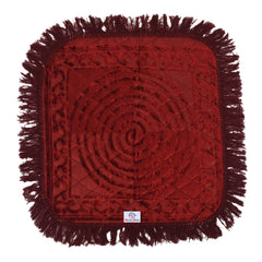 Heart Home Velvet Circle Print Pooja Aasan/Prayer Aasan/Meditation Mat for Home Pack of 2 (Maroon) 54HH4137.
