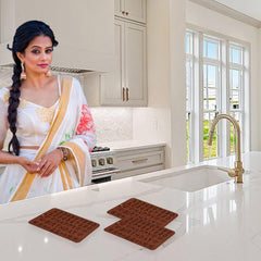 Kuber Industries Chocolate Mould | Silicone Cookies Mould Cake | Chocolate Cookies Tray | Numerical Chocolate Mould Tray | Non-Stick Cookies Moulds | Candy Mold | Brown