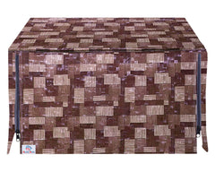 Heart Home PVC Wooden Multicheck Print Microwave Oven Cover for Home & Kitchen 30 LTR. (Brown) 54HH4105.