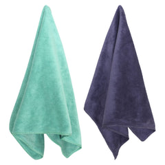 Kuber Industries Cleaning Cloths|Microfiber Highly Absorbent Wash Towels for Kitchen,Car,Window,24 x 16 Inch,Pack of 2 (Green & Gray)