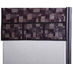 Kuber Industries Cake Design 3 Pieces PVC Fridge Mats and 3D Checkered Design 1 Piece Fridge Top Cover (Brown) - CTKTC039735