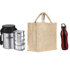 Kuber Industries Jute Lunch Carry Bag (Brown)-CTKTC13328