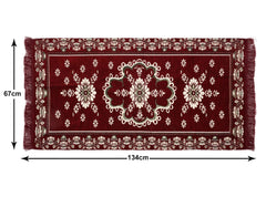 Kuber Industries Flower Print Rug Bedside Runner for Home Décor 4X2 Ft. (Maroon)