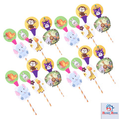 Heart Home Cupcake Toppers | Cardboard Cupcake Picks |Decorations Supplies for Farewell | Birthday Party | Theme Cupcake Topper | 98 Pieces | DT-2099 | Multicolor