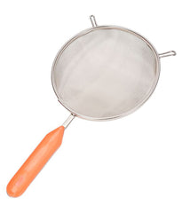 Kuber Industries Kitchen Combo Big Spatula and Oil Brush Set with Stainless Steel Soup, Juice Strainer (Silver), Standard