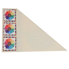 Kuber Industries Flower Print Jute Fridge/Refrigerator Top Cover, Gold-KUBMART10088 (KUBMART010088)