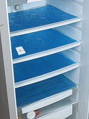 Kuber Industries Circle Design 6 Piece PVC Refrigerator Drawer Mat Set - Blue - CTKTC22358