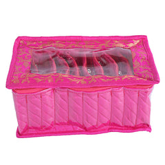 Kuber Industries Laminated Satin 10 Pouch Jewellery Box, Pink and Green - 2 Piece