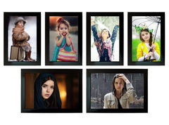 Kuber Industries Collage Photo Frame For Living Room, Wall Set of 6 (Black) Size: 5x7-4 Pc., 6x8-2 Pc.