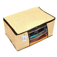 Kuber Industries 4 Piece Non Woven Saree Cover Set, Ivory,Large Size,CTKNEW135