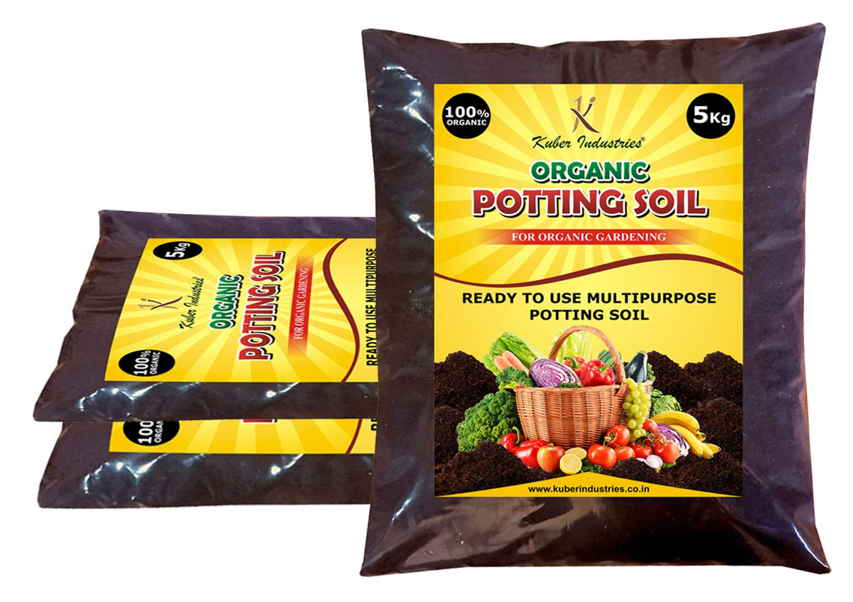Kuber Industries Enriched Organic Earth Magic Potting Soil Fertilizer for Plants, 15 KG(Brown)-KUBMART15009