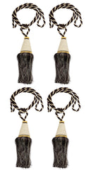Kuber Industries Beads Beautiful Design Polyester 4 Pieces Curtain Tie Back Tassel Set (Brown) CTKTC33551