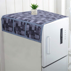 Kuber Industries 3D Checkered Design PVC Fridge/Refrigerator Top Cover (Grey) - CTKTC039699